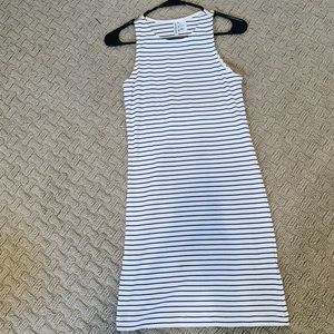 White w/ Black Stripes Bodycon Dress
